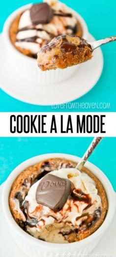 
                    
                        A hot cookie a la mode with a cold scoop of ice cream? Call it a pizookie, a pizza cookie, a deep dish cookie, whatever it is, it's the best dessert EVER. So delicious! Saving this recipe for sure!
                    
                