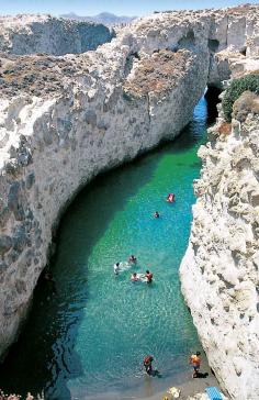 Floating to the Sea, Papafragas, Milos, Greece LooneyLizzy: hubby and I are adding this to the travel bucket list!
