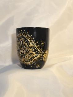 Hand Painted "Lace" coffee mug