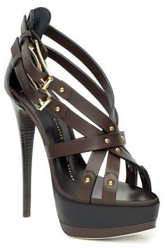 brown leather strappy sandal high heel giuseppe zanotti spring 2012 collection