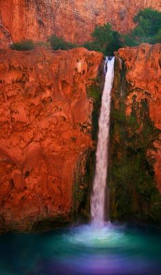 Waterfalls - Mooney Falls in the Havasupai Indian Reservation in Arizona
