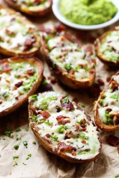 
                    
                        Get ready for SuperBowl Sunday! Cheesy Bacon and Kale Potato Skins
                    
                