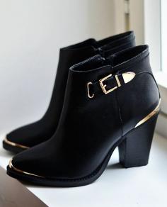 
                    
                        Steve Madden Black buckle detail leather boots
                    
                