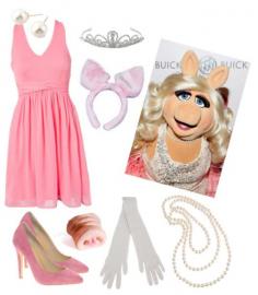 Miss Piggy costume! Style DIY costumes with this super fun, easy tool *** JUST here for the cute costume ideas....HOWEVER::::: (WiShi). It's a styling website where you style people's real clothing in their virtual closets. #Fashion #Style #Costume #Halloween #DIY Connect via Facebook for free in seconds. ♥