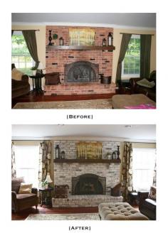 
                    
                        The Yellow Cape Cod: White Washed Brick Fireplace~Tutorial
                    
                