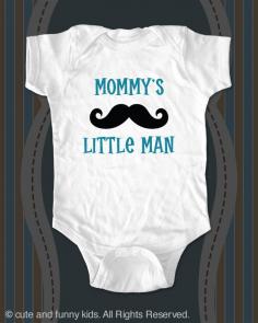 
                    
                        Mommy's Little Man Mustache Onesie or Shirt - funny saying printed on Infant Baby Onesie, Infant Tee, Toddler T-Shirts.
                    
                