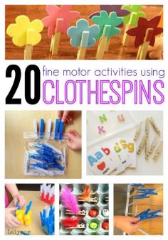 20 fine motor activities using clothespins
