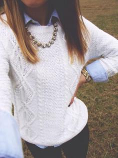 
                    
                        Cable Knit + Crystal Statement Necklace
                    
                