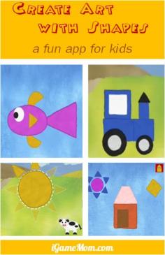 Shape It App: lets kids create art with geometric shapes, great for cognitive, fine motor, math and creativity. For kids in preschool to elementary.
