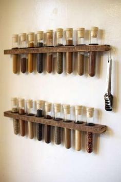 
                    
                        DIY Spice racks. I wanna make something like this for my kitchen    love it, looks like potions ingredients for the harry potter nerd!
                    
                