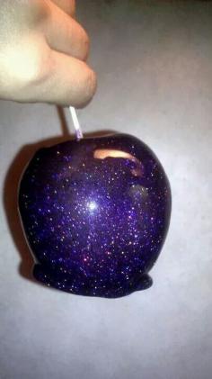 
                    
                        Instead of caramel apples this Halloween, melt jolly ranchers in a 250 degree oven for around 5 minutes, then pour over your apples. Add edible glitter for the sparkling space effect!
                    
                