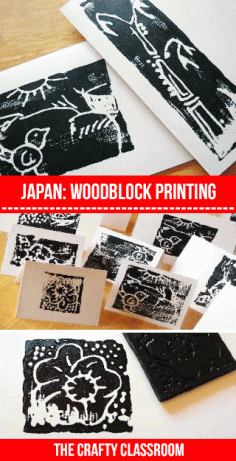 
                    
                        Japan Woodblock Printing.  Art from different countries and cultures at The Crafty Classroom
                    
                