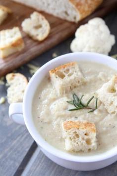 
                    
                        Roasted Cauliflower & Cheddar Soup from www.twopeasandthe... Love this hearty and healthy soup! #recipe #vegetarian
                    
                
