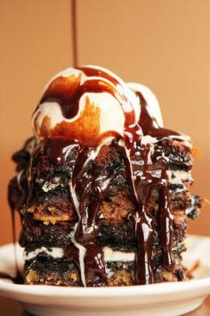 
                    
                        Ultimate Chocolate Chip Cookie-n-Oreo Fudge Brownie Bar
                    
                