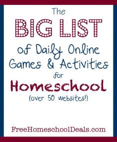 
                    
                        The BIG LIST of 50+ Free Online Games and Activities for Homeschool Students!!
                    
                