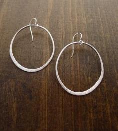 hammered silver hoops