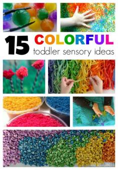 15 AWESOME Colorful toddler sensory ideas!