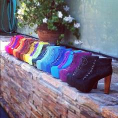 Colors shoes, funny shoes, fashion shoes.