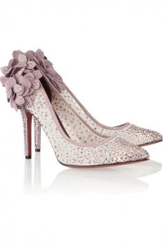 Bruno Magli Gelmer Swarovski crystal-embellished mesh and suede pumps $2,012.33