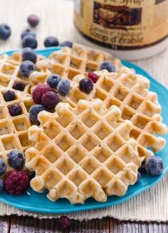 
                    
                        Clean Eating Waffles Recipe -- Made with whole wheat flour and other clean and simple ingredients. Make a double batch and freeze for worry free healthy breakfast.
                    
                