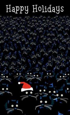 Happy black cat Holidays