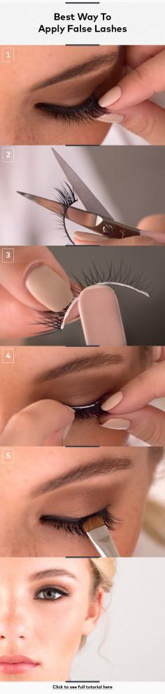 How to Apply Fake Eyelashes | This is the FIRST time I have EVER seen all the steps they have listed here...See "Step #5" I believe that is the reason I have never mastered applying false eyelashes! @templeaoe