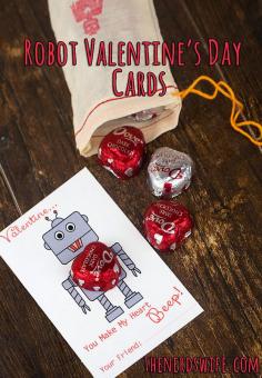 
                    
                        FREE Printable Robot Valentine's Day Cards... add a heart shaped chocolate for a fun gift.
                    
                