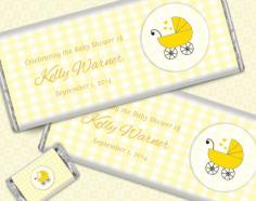
                    
                        Personalized Baby Shower Candy Bar Favors - Adorable Yellow Baby Carriage Theme #babyshowerfavors
                    
                