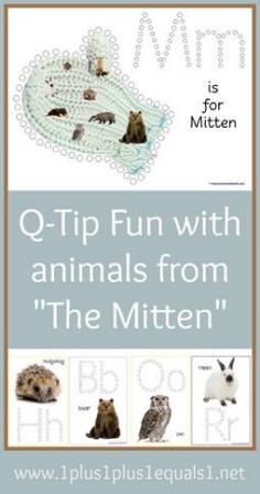 
                    
                        Q-Tip Painting Printables featuring animals from The Mitten
                    
                