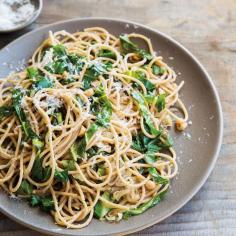 
                    
                        Spaghetti with Collard Greens, Hazelnuts and Caramelized Onions
                    
                