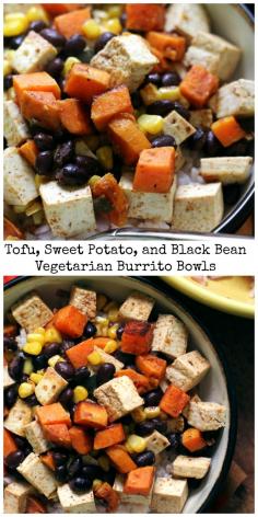 
                    
                        Easy vegetarian burrito bowls – who needs Chipotle when you can make these healthy and delicious tofu, sweet potato, and black bean carnitas at home!
                    
                
