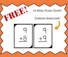 
                    
                        FREE 24 math flash cards! 24 up to 9 + 9! Instand download!
                    
                
