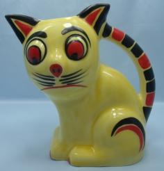 ART DECO CAT JUG By Ditmar Urbach Czechoslovakia Pottery 1930s