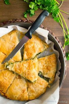 Spanakopita - Classic Greek Spinach Pie with Feta Cheese vegetarian recipe | Foodaki: Living the Tasty Life