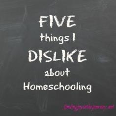 
                    
                        While I may love homeschooling, there are also numerous things I dislike about homeschooling!
                    
                
