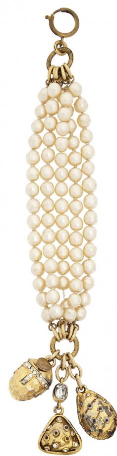 CHANEL: Five Strand, Simulated Pearl Charm Bracelet | Jewelry Inspiration