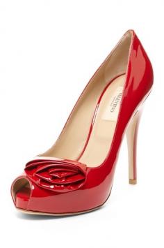 
                    
                        Valentino Peep Toe Pump with Rose
                    
                