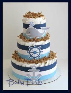 
                    
                        Nautical Diaper Cake Nautical Baby Shower-yes Madyson I will make you one....someday :)
                    
                