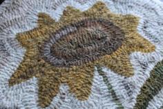 
                    
                        13.5in x 11.5in Primitive Early Hooked Rug Antique Folk Art Sunflowers  #NaivePrimitive
                    
                