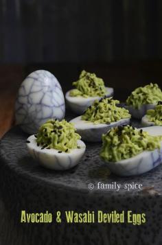 Avocado and Wasabi Deviled Eggs, Halloween Recipes