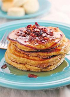 
                    
                        This Sweet Potato Pancake Recipe topped with candied bacon makes fluffy pancakes full of flavor that are perfect for breakfast, brunch or dessert too!
                    
                