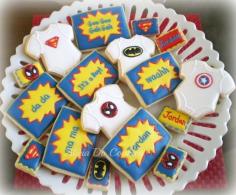 Super Hero baby Shower cookies