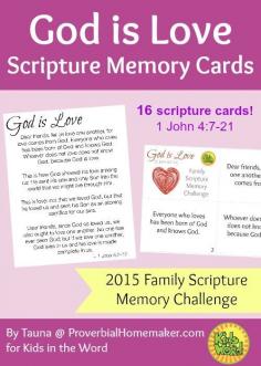 
                    
                        FREE Printables: God Is Love Scripture Memory Cards! - www.proverbialhom...
                    
                