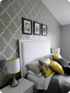 
                    
                        Love the color selection and the stenciling on the wall here! From involvingcolor.co...
                    
                