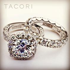 Tacori wedding ring and matching diamond wedding band.  Pretty much exactly what I want!