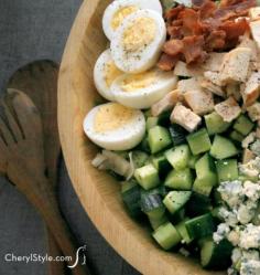 
                    
                        Cobb salad is one of America’s most iconic ‘composed salads’—meaning it’s typically presented with ingredients arranged in separate rows. But thanks to its variety of bright and colorful veggies, the salad makes for a beautiful presentation before and after tossing! - Everyday Dishes & DIY
                    
                