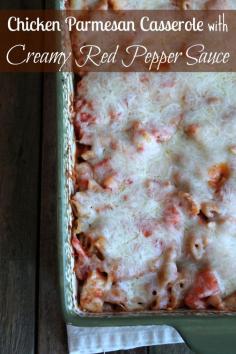 
                    
                        Freezer Friendly Chicken Parmesan Casserole with Creamy Red Pepper Sauce. 401 calories and 10 weight watchers points plus per serving. Sargento Cheese #choppedathome
                    
                