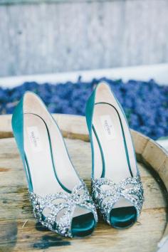 Blue shoes high heels