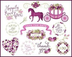 
                    
                        Wedding Words Clip Art  Wedding Carriage by KellyJSorenson on Etsy
                    
                