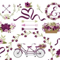 
                    
                        Beautiful Ride – Plum Orchid Tandem Bicycle Clip Art
                    
                